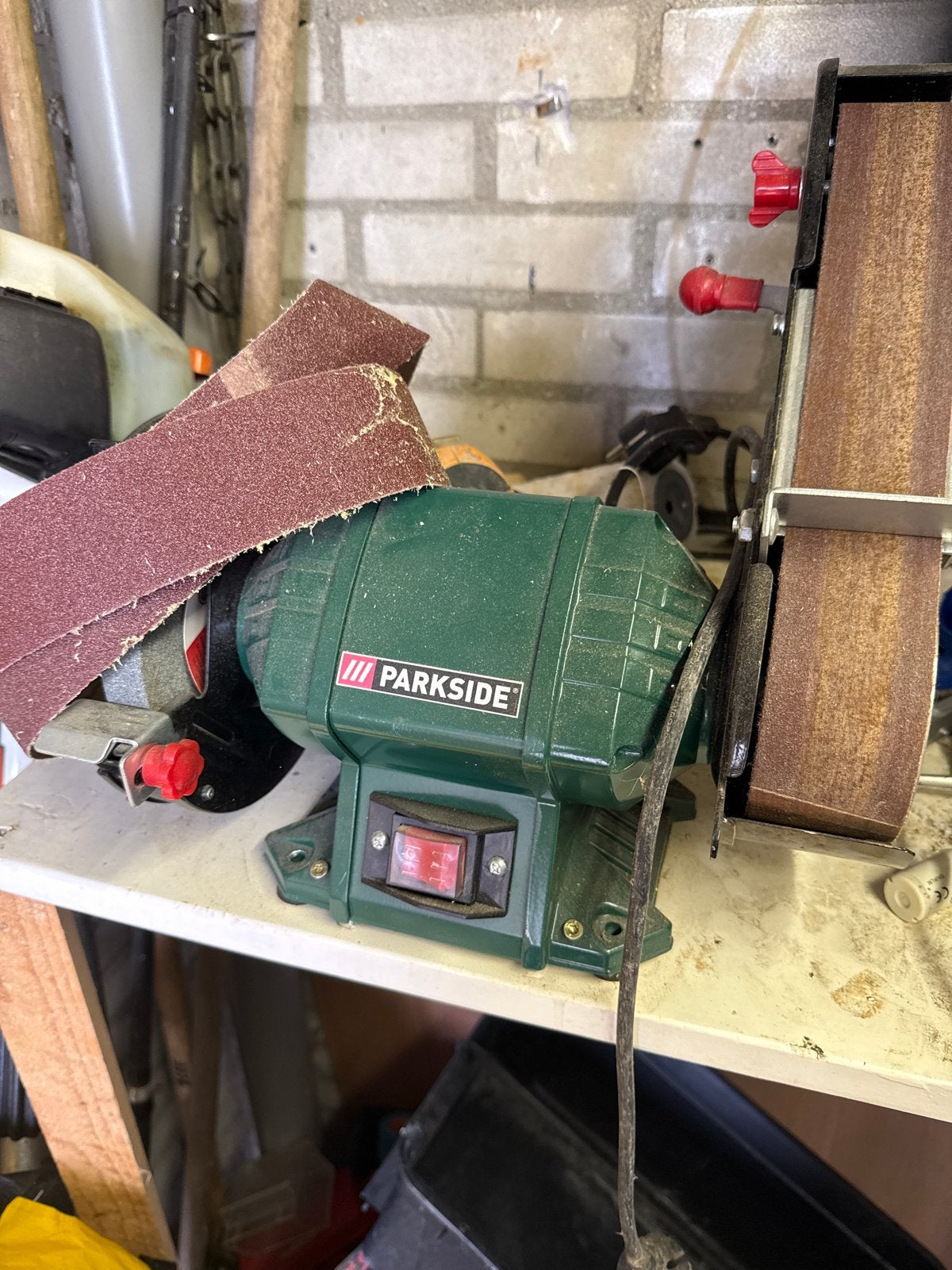 Parkside Bandschuurmachine / slijpsteen- Gebruikt., Ophalen, Gebruikt, Minder dan 600 watt, Bandschuurmachine