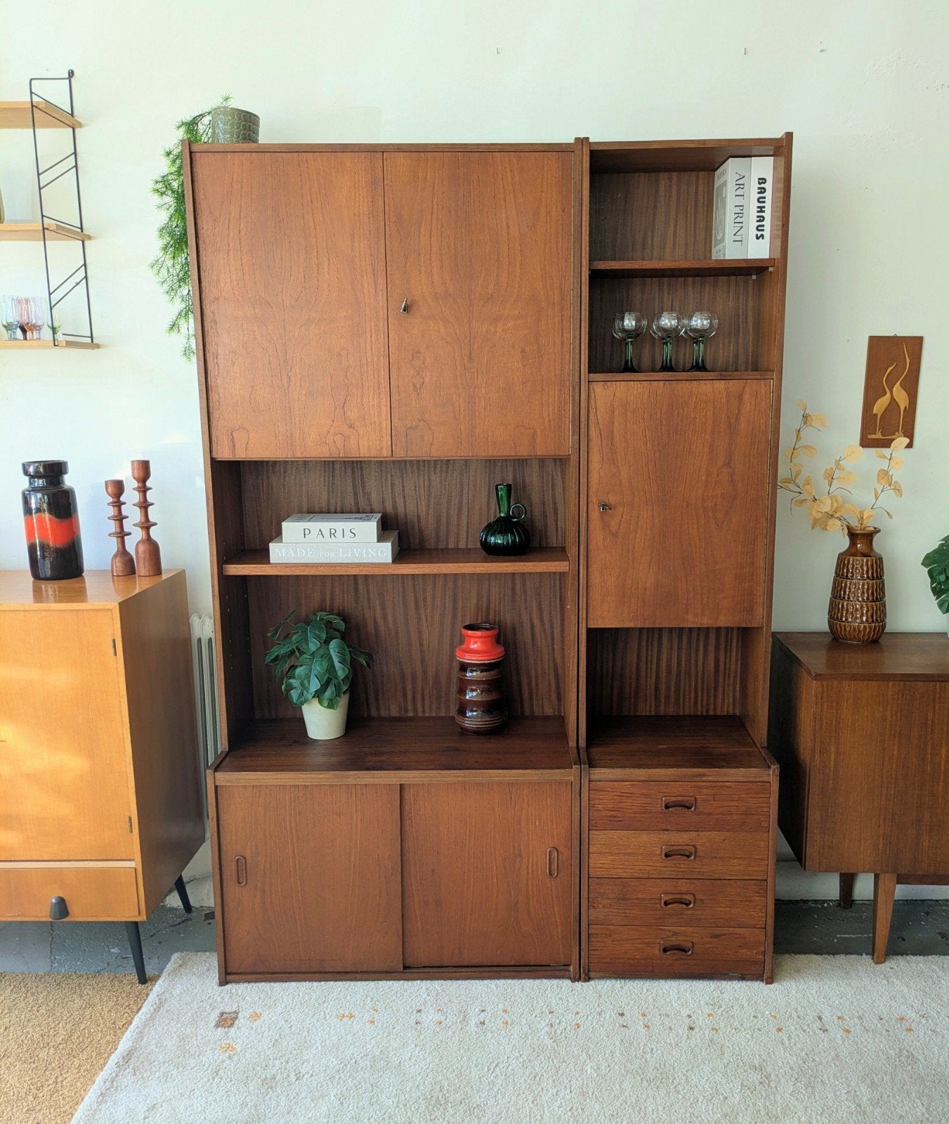 Vintage wandkast highboard, Ophalen, Gebruikt, ., Minder dan 100 cm