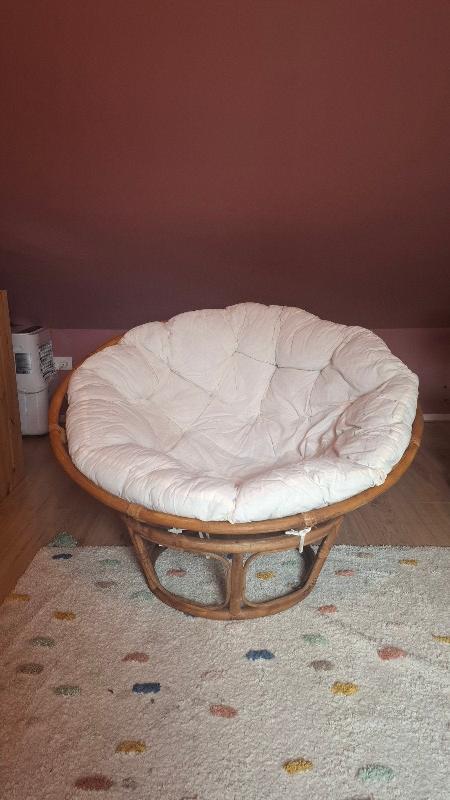 Rotan loungestoel papasan, Ophalen, Bruin, Riet of Rotan, Zo goed als nieuw