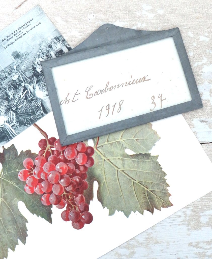 Antiek Frans wijnlabel “Château Carbonnieux”1918 No. 37, Ophalen of Verzenden