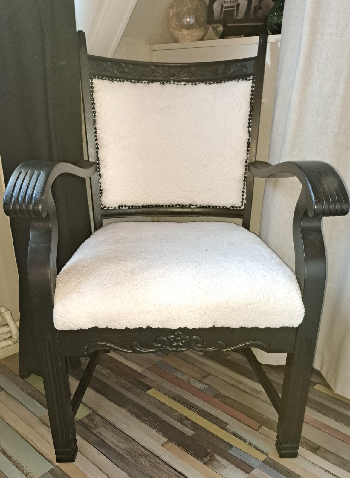 fauteuil met teddy bekleding, Ophalen, 50 tot 75 cm