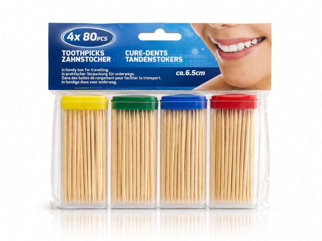 Partij tandenstokers 4-packs verzorgingsartikel markthandel, Nieuw, Ophalen of Verzenden, Lange Voren 2A, 5541RS Reusel, Info@nhp-international.com