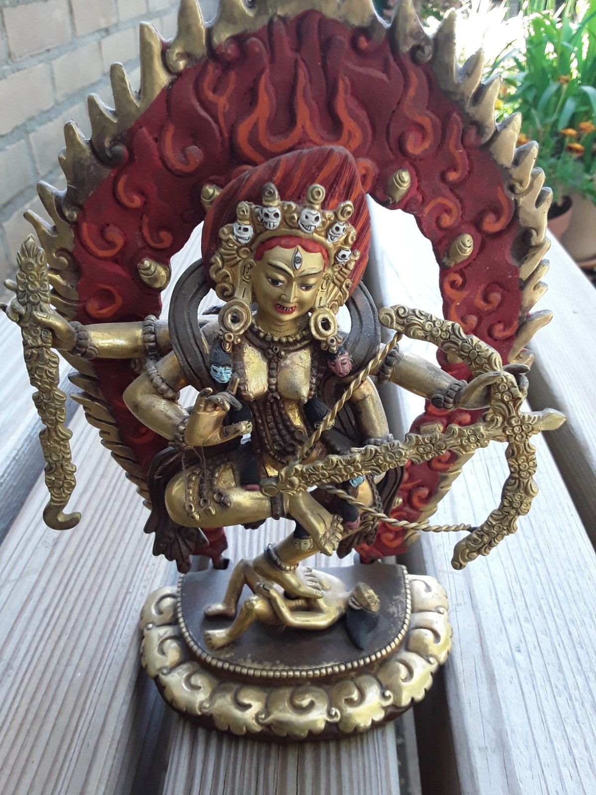 Shiva Nataraja Beeld - Dansende Shiva op de Onwetendheid, Antiek en Kunst, Handgemaakt, India, Ophalen of Verzenden, Meerkleurig