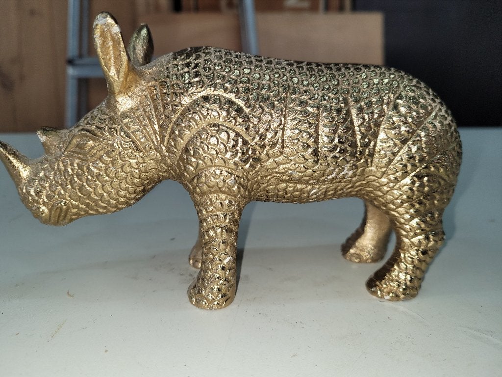 mooi grote zware messing neushoorn beeld, Ophalen of Verzenden, Zo goed als nieuw, Dier