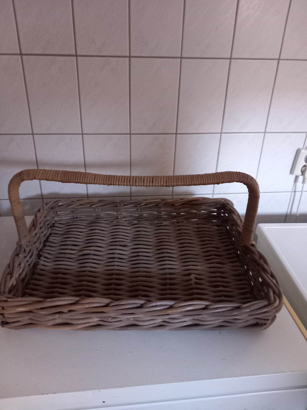 grote rieten mand, Ophalen of Verzenden, Rechthoekig, Hout