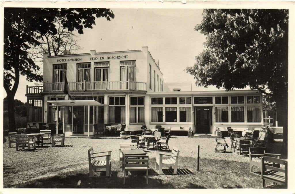 Hotel Pension Veld en Boschzicht - Nunspeet - 1957 gelopen, Verzenden, 1940 tot 1960, Gelopen, Gelderland