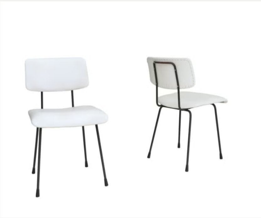 Set van twee Nederlandse Gispen 1231 stoelen, Huis en Inrichting, Ophalen, Gebruikt, Twee, Wit