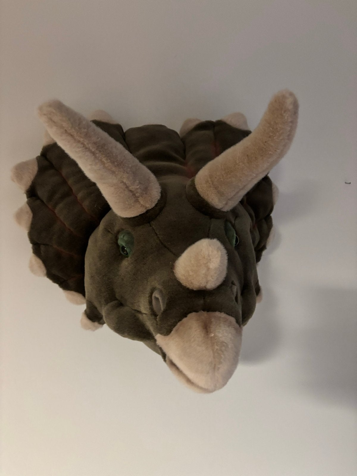 Wild en zacht dierenkop - Triceratops knuffel, Ophalen, Groen, Dinosaurus, Zo goed als nieuw
