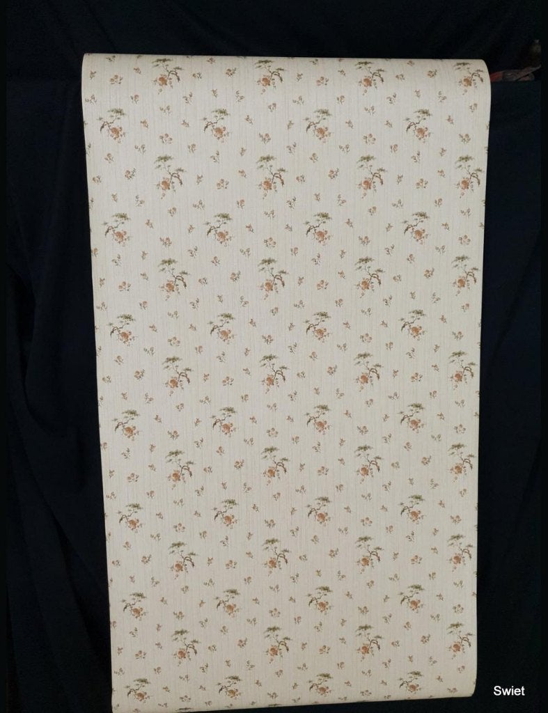 14015 vintage behang met takjes oosterse stijl swiet, Huis en Inrichting, Ophalen of Verzenden, Minder dan 10 m², Beige