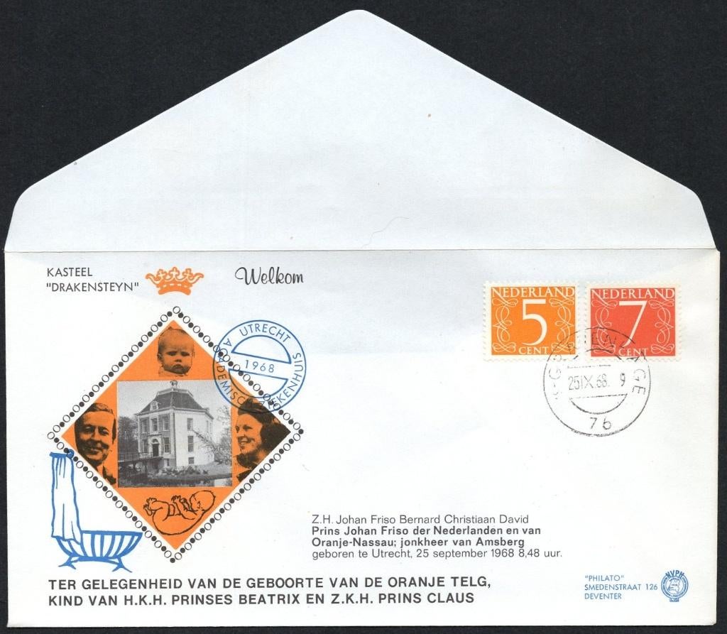 Geboorte Johan Friso (1), Verzenden, Envelop