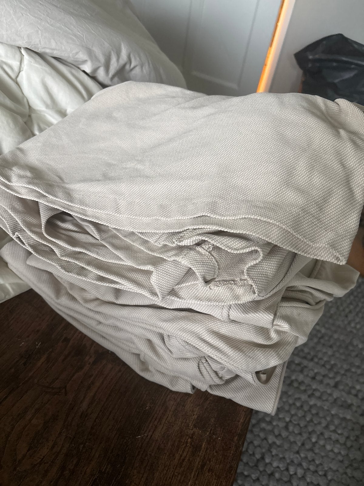 Gratis IKEA Ektorp hoes, beige 3-zitbank, z.g.a.n., IKEA, Ophalen, Zo goed als nieuw, Beige