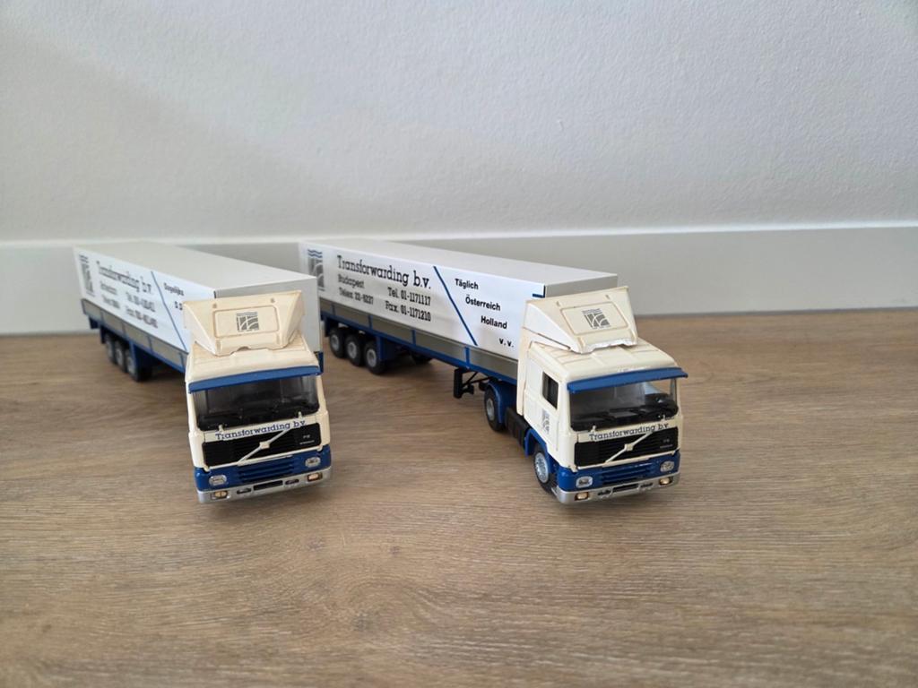 2x Tekno Volvo F12 Transforwarding bv, Ophalen of Verzenden, Gebruikt, Bus of Vrachtwagen, Tekno