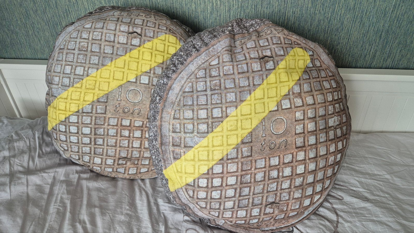2x IKEA Speelkussen 'Putdeksel' - Ø 57 cm, Wasbaar, Ophalen, Gebruikt, Inclusief binnenkussen, IKEA