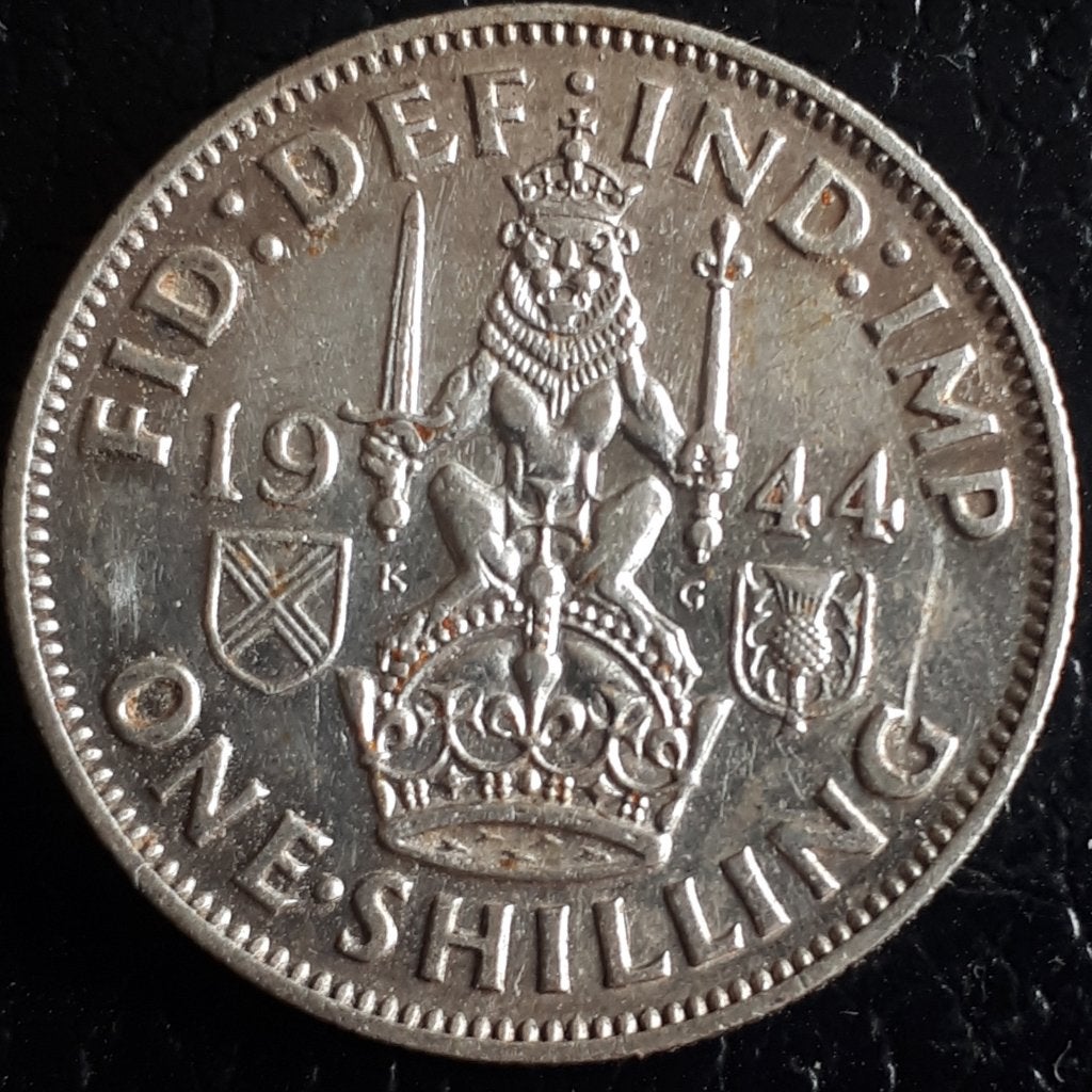 UNITED KINGDOM / 1 SHILLING 1944 KM 853 ZILVER / alm.UNC, Ophalen of Verzenden, Overige landen, Losse munt, Zilver