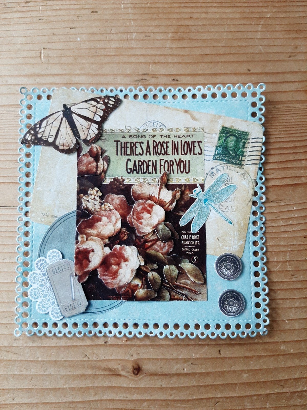 Stans kaart opleg met 3d plaatje bloemen, Ophalen of Verzenden, Nieuw, Overige thema's