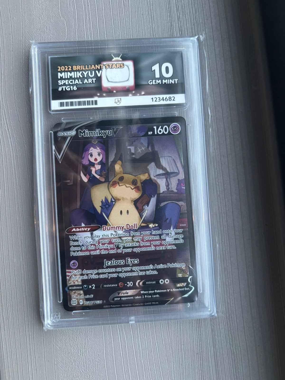 Mimikyu v tg16 Brilliant Stars ACE 10, Hobby en Vrije tijd, Verzamelkaartspellen | Pokémon, Ophalen of Verzenden, Zo goed als nieuw