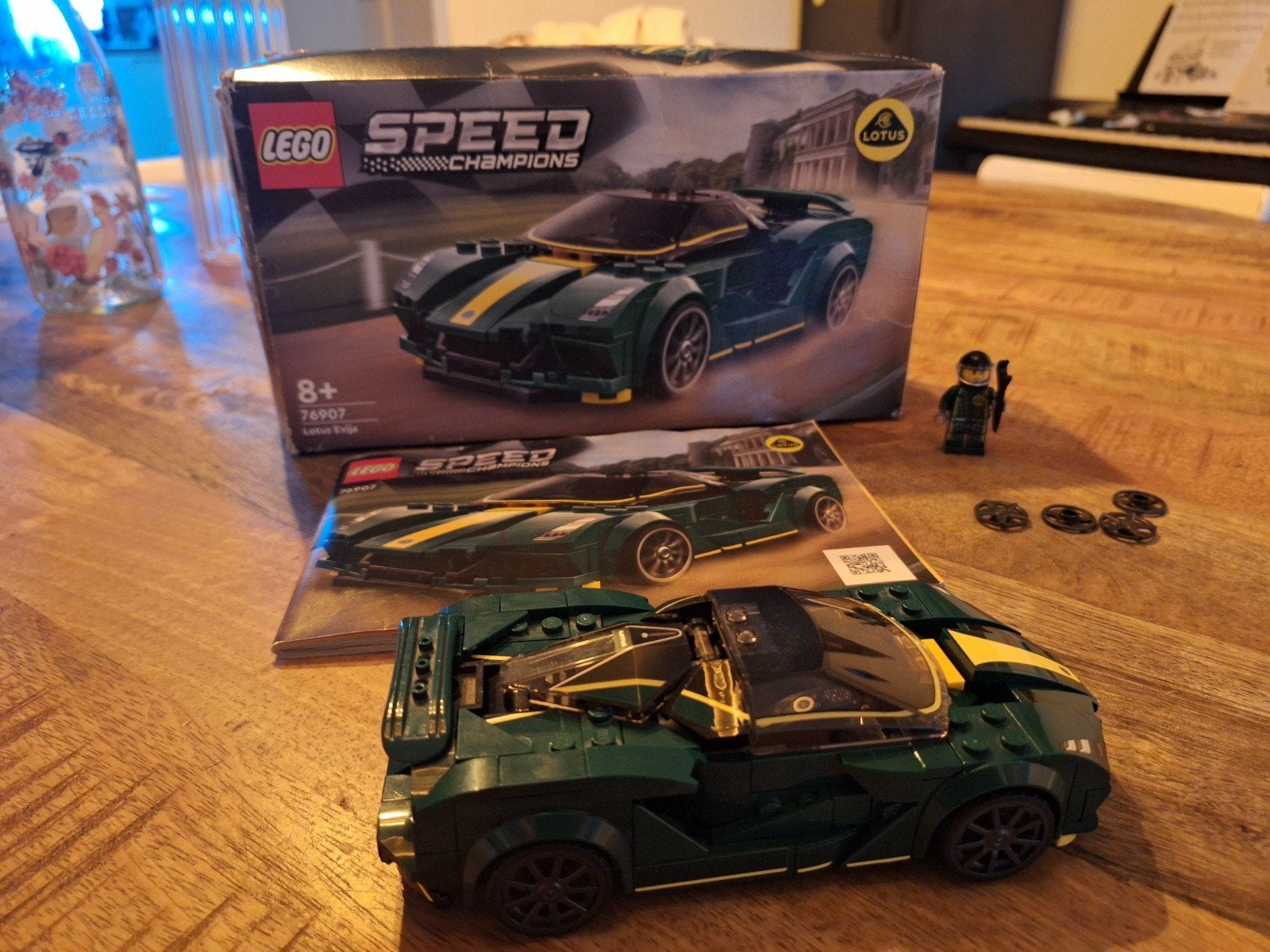 LEGO Speed Champions 76907 Lotus Evija met doos en boekje, Ophalen of Verzenden, Zo goed als nieuw