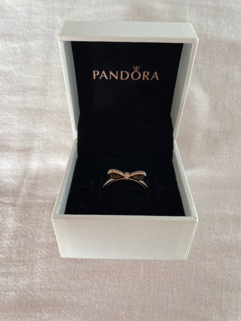 Pandora ring met strikje rose maat 54, Ophalen of Verzenden, Zo goed als nieuw, 17 tot 18, Dame