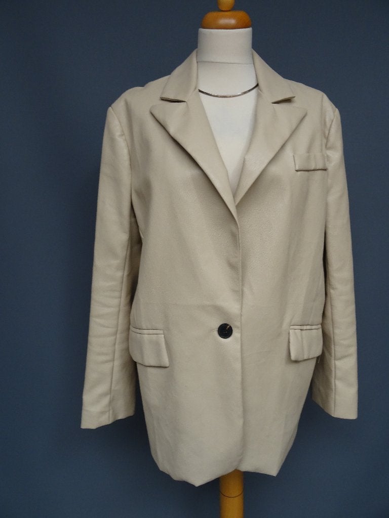 SALE !! LOAVIES maat M, imitatie leren jasje., Kleding | Dames, Maat 38/40 (M), Beige, Ophalen of Verzenden, Loavies