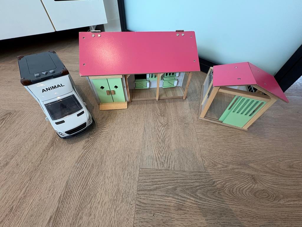 Paarden speelgoed set met speelkleed en stallen, Kinderen en Baby's, Speelgoed | Overig, Ophalen, Gebruikt, Jongen of Meisje