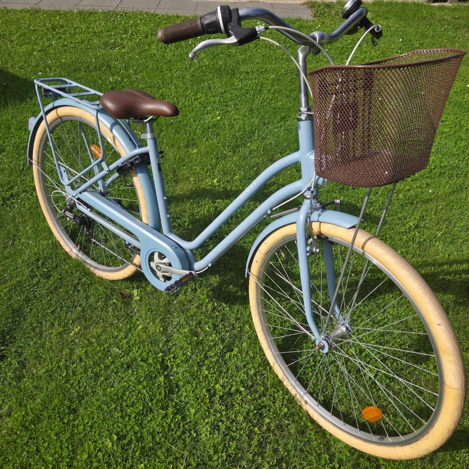 Fiets Meisjesfiets Stadsfiets 28" Btwin Elops 250 Blauw, Ophalen, Zo goed als nieuw, Overige merken, Versnellingen