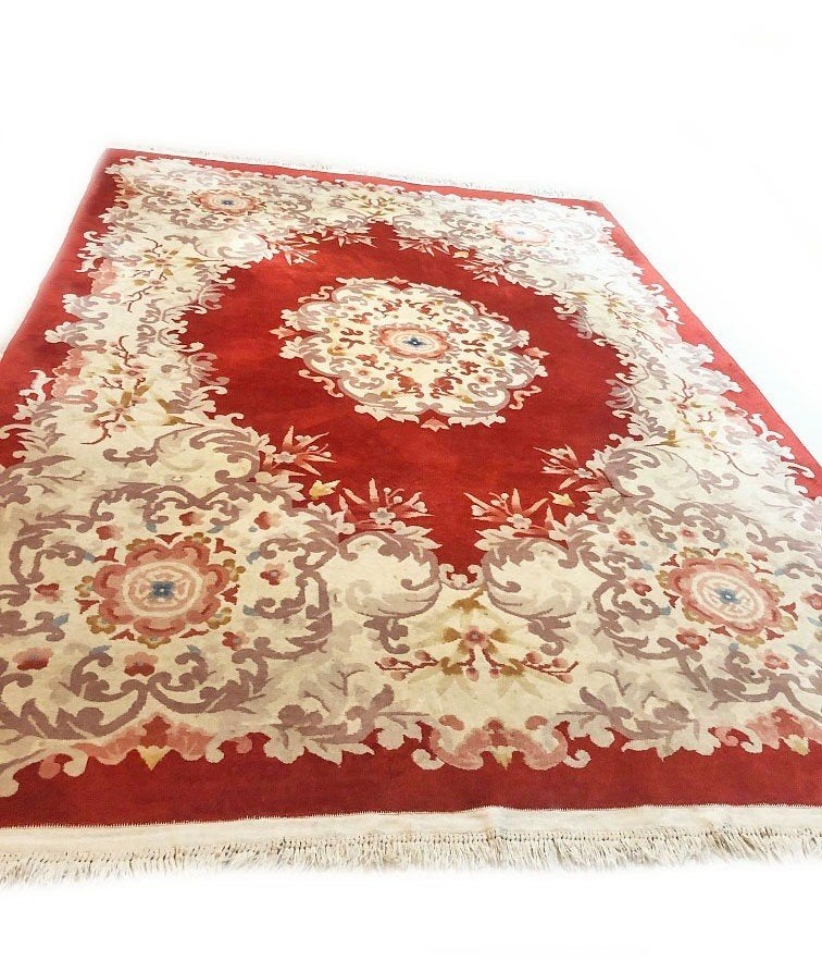 Chinees tapijt handgeknoopt vloerkleed wol vintage klassiek