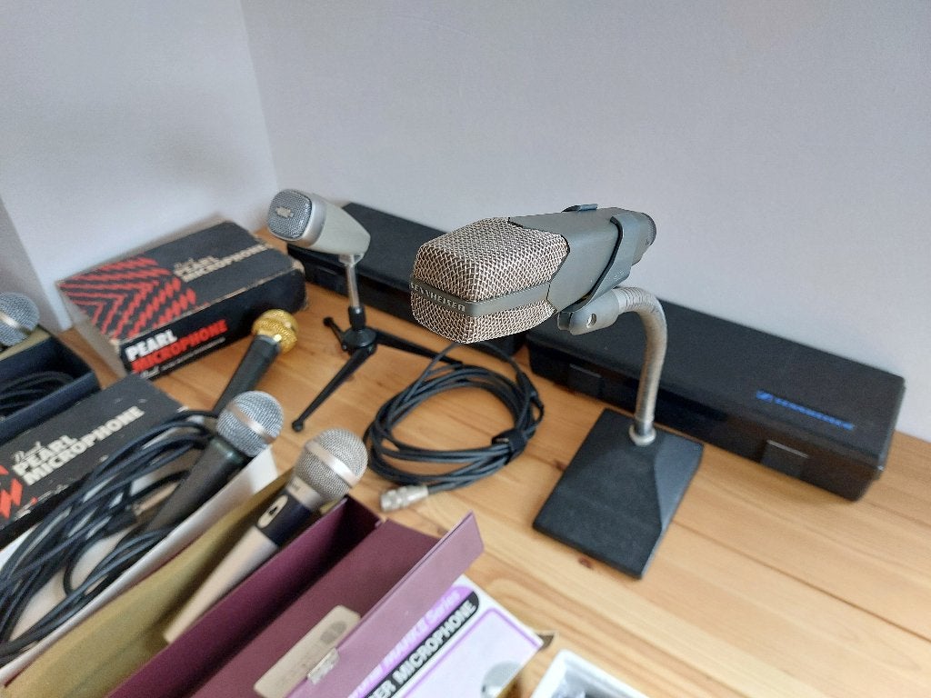 Collectie Vintage microfoons Sennheiser Shure Pearl Ibanez, Ophalen of Verzenden, Zo goed als nieuw, Instrumentmicrofoon