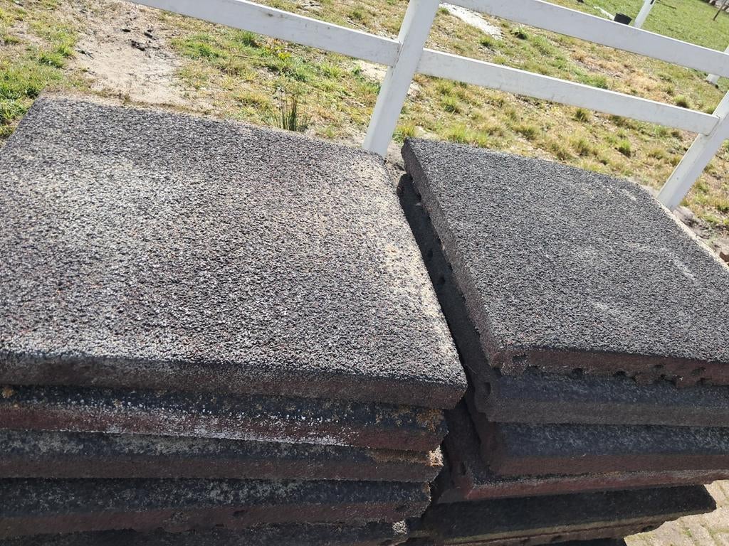 Rubberen tegels stal matten speeltuin tuintegels, Tuin en Terras, Tegels en Klinkers, Ophalen, Gebruikt, Rubber, Overige typen