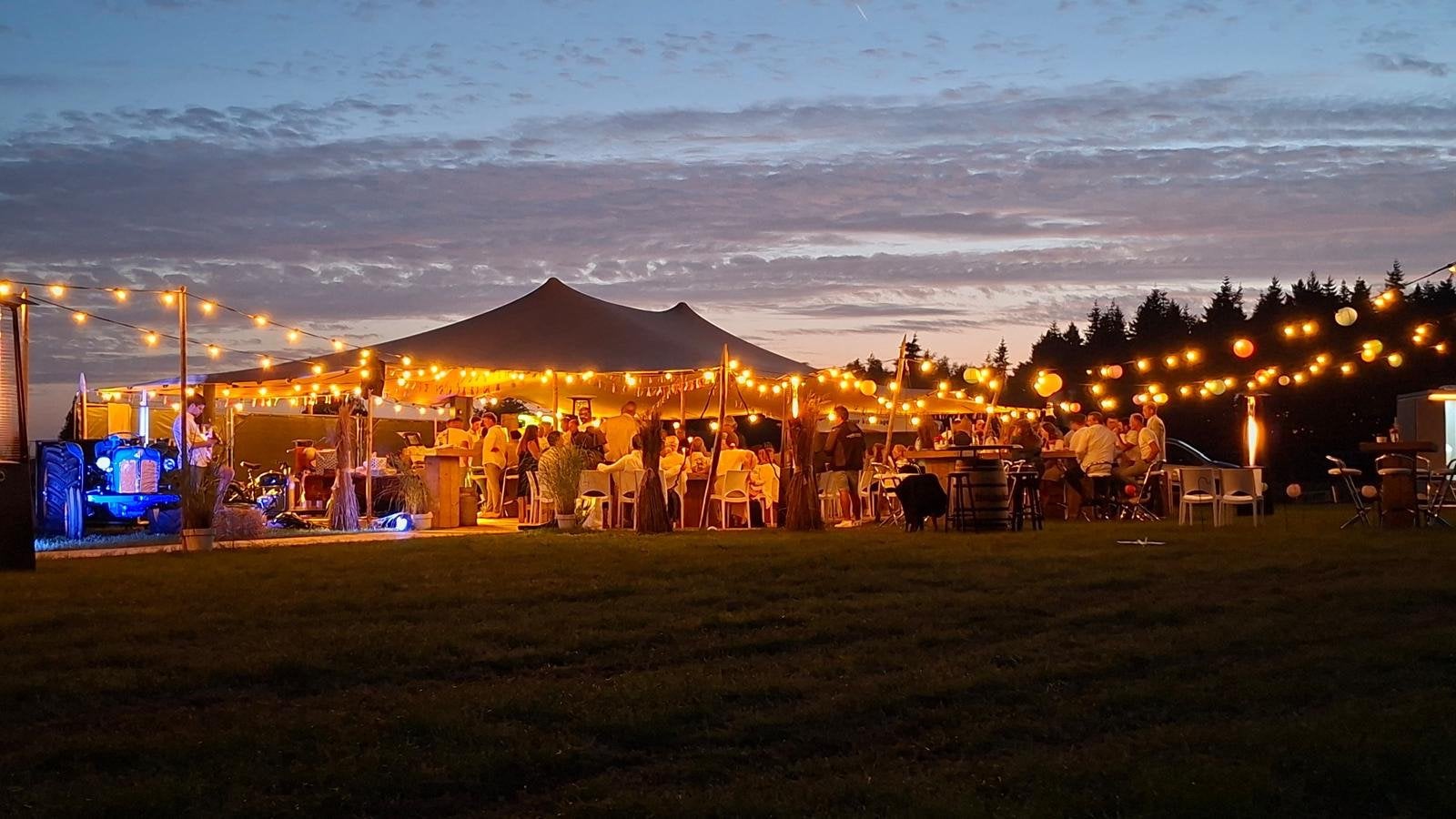 Stretchtent te huur - stretchtenten huur - oost NL, Tuin en Terras, Partytenten, Opvouwbaar, Overige typen, 6 meter of meer, Nieuw