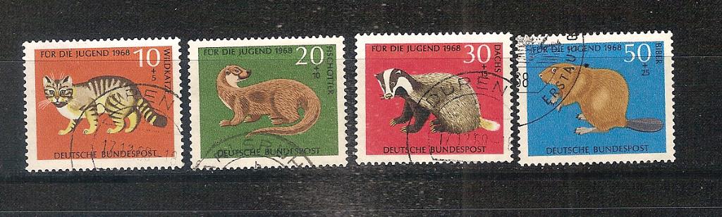 Dieren-10 BRD 549-552, Ophalen of Verzenden, Gestempeld, Dier of Natuur