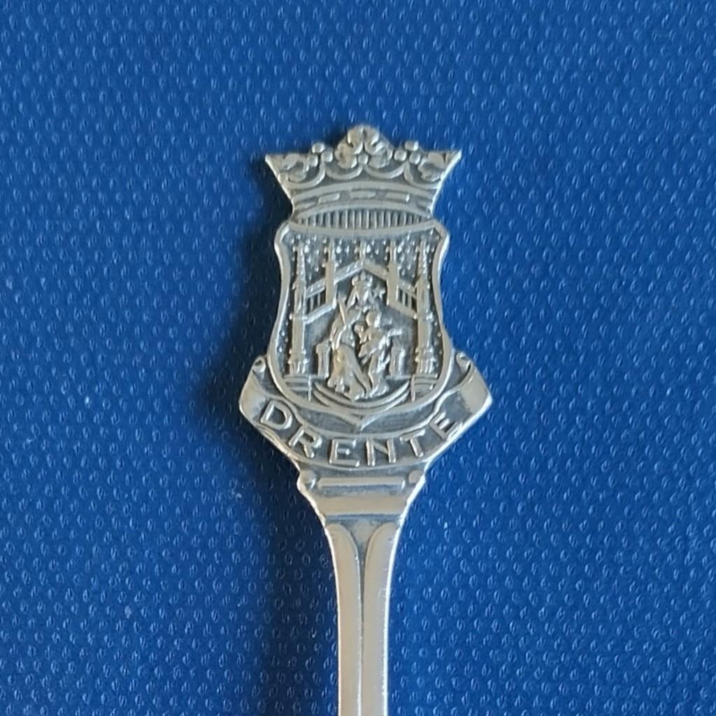 verzilverd lepeltje provincie Drente (Drenthe)(SOLA 90) 1957, Ophalen of Verzenden