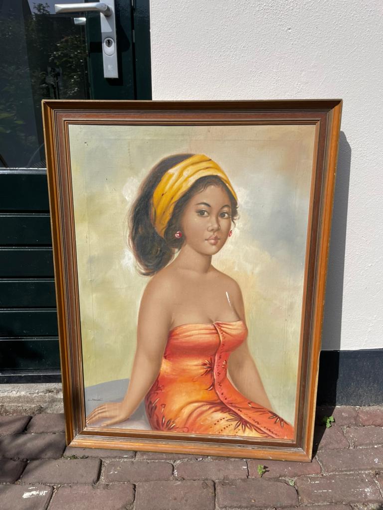 Vintage jaren 70/ jaren 60 nederlands indisch schilderij, Ophalen
