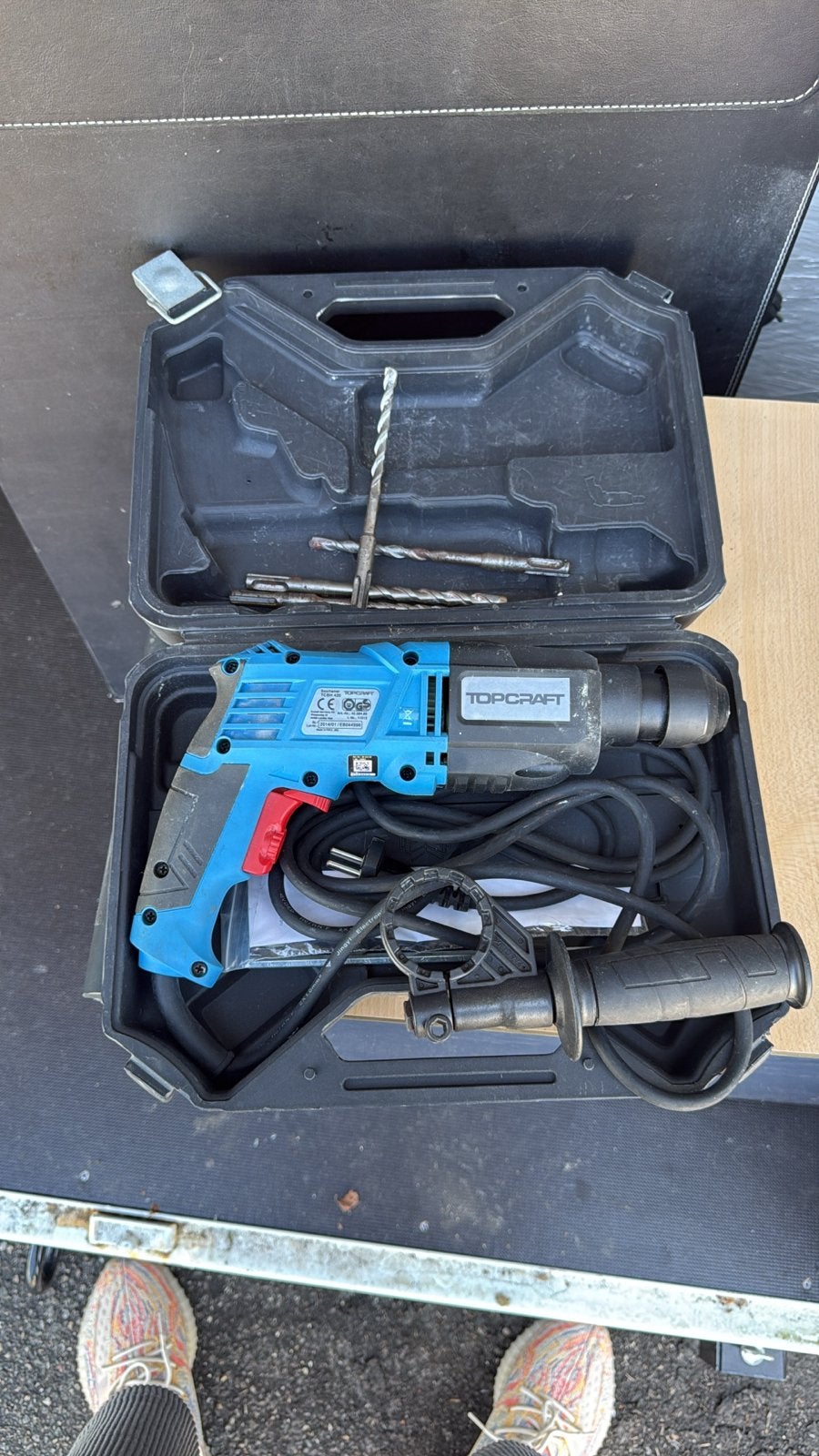 TOPCRAFT Boorhamer met accessoires en koffer, Doe-het-zelf en Verbouw, Boor- en/of Breekhamer, Ophalen of Verzenden, Klopboormechanisme