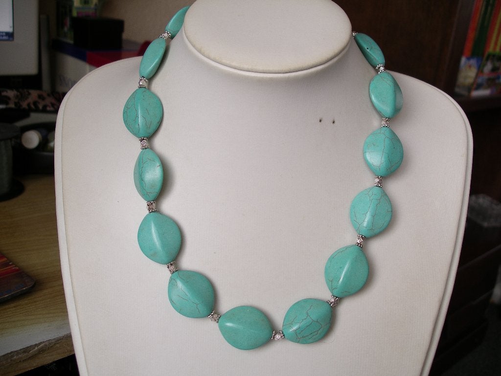 Een mooie Turquoise edelstenen ketting, Sieraden, Tassen en Uiterlijk, Verzenden, Overige materialen, Ring, Met edelsteen