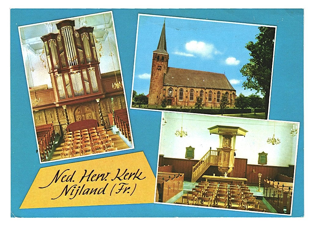 41053 Nijland 80+ Fr Ned H Kerk Gelopen met postzegel, Verzamelen, Ophalen of Verzenden, 1980 tot heden, Gelopen, Friesland