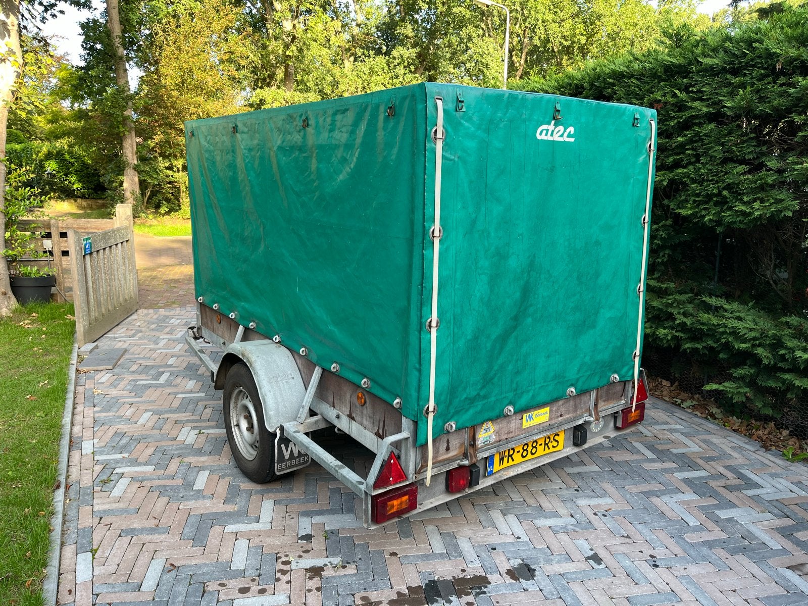 Stevige Atec Enkelasser 1300 kg geremde aanhangwagen, Auto diversen, Aanhangers en Bagagewagens, Ophalen, Gebruikt