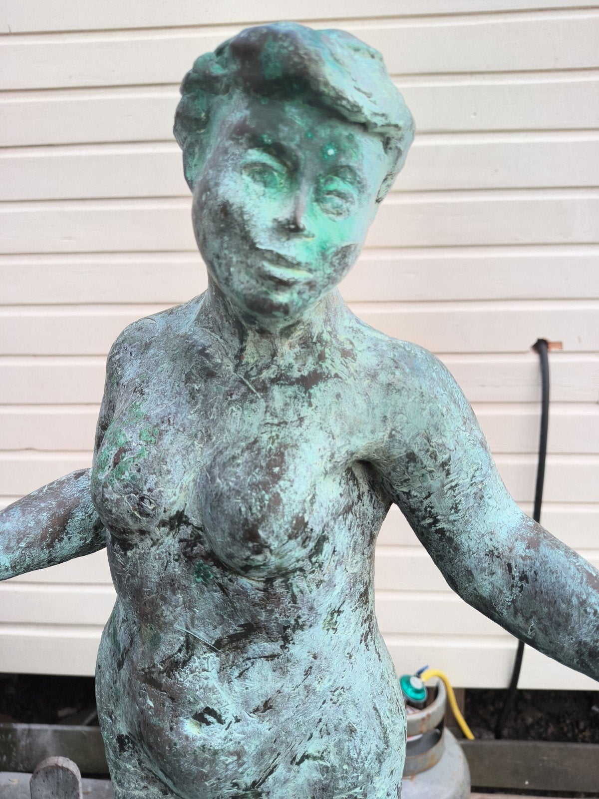 Beeld,zwaar bronzen beeld tuinbeeld met zware sokkel

Prijs, Ophalen, Overige materialen, Overige typen