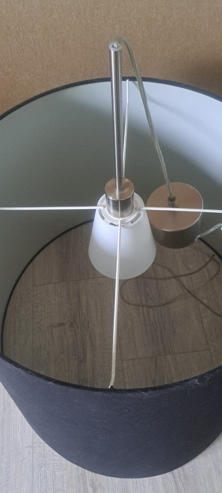 Grote hanglamp, zo goed als nieuw, Zwart, Rond, Zo goed als nieuw, Textiel