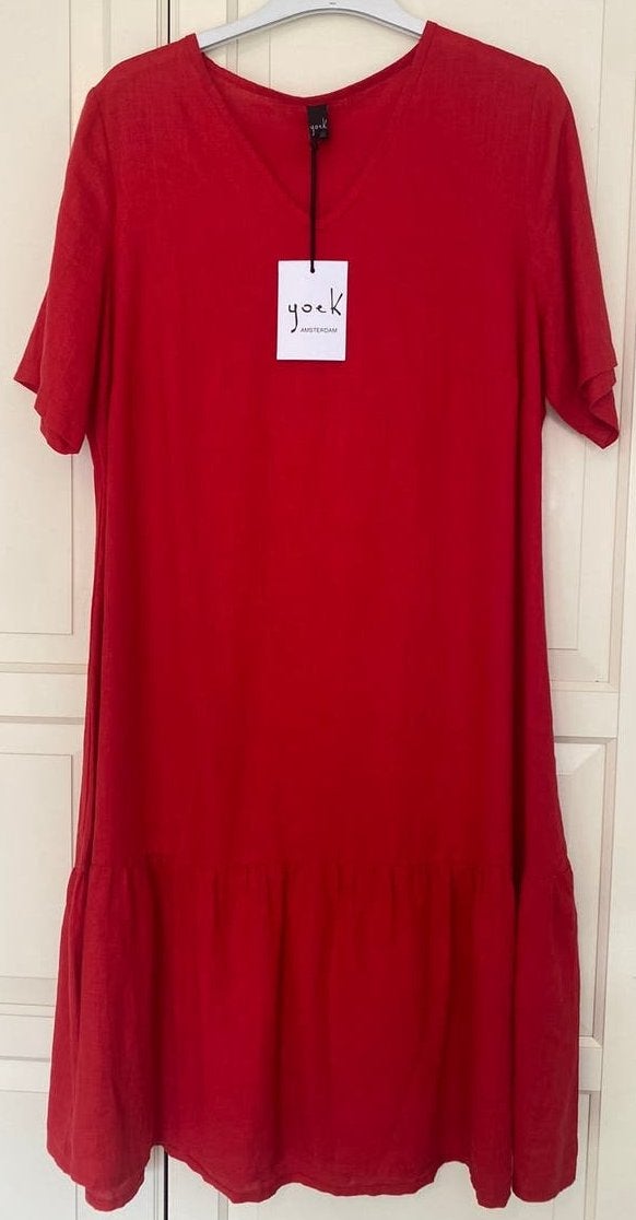Yoek linnen jurk 44/46, Kleding | Dames, Grote Maten, Verzenden, Nieuw, Jurk