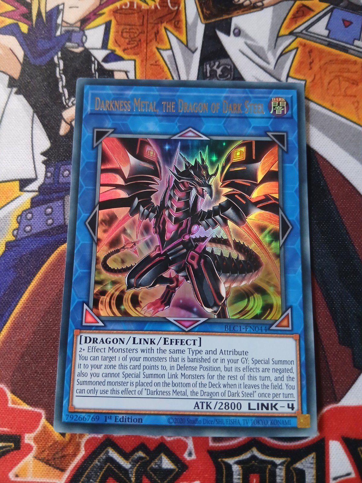 Darkness Metal the Dragon of Dark Steel - Ultra Rare BLC1, Ophalen of Verzenden, Zo goed als nieuw, Foil