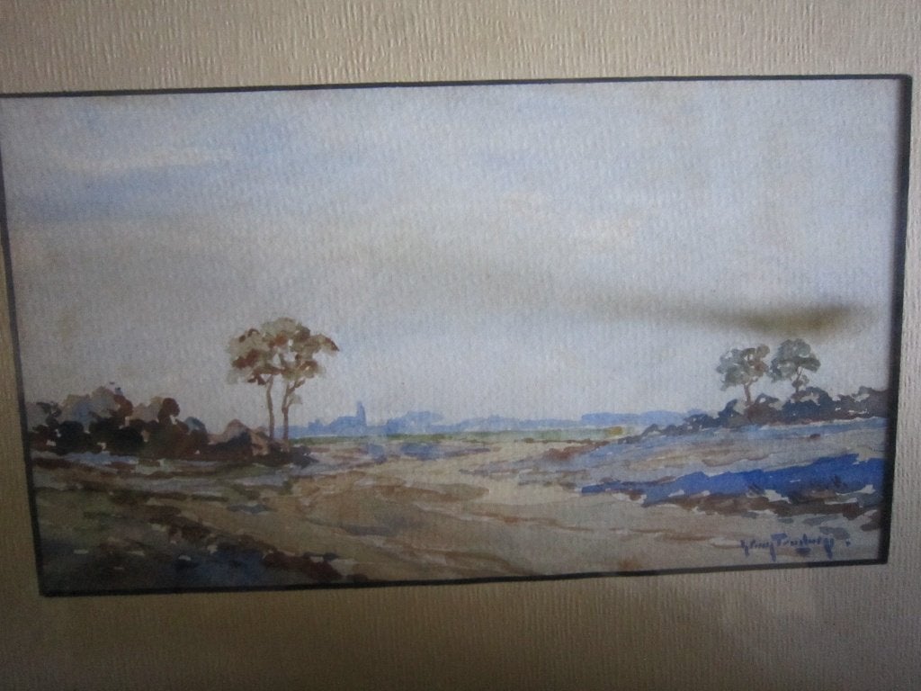 George BUYTENDORP, Mooie gesigneerde aquarel, Antiek en Kunst, Kunst | Schilderijen | Klassiek, Ophalen, Landschap