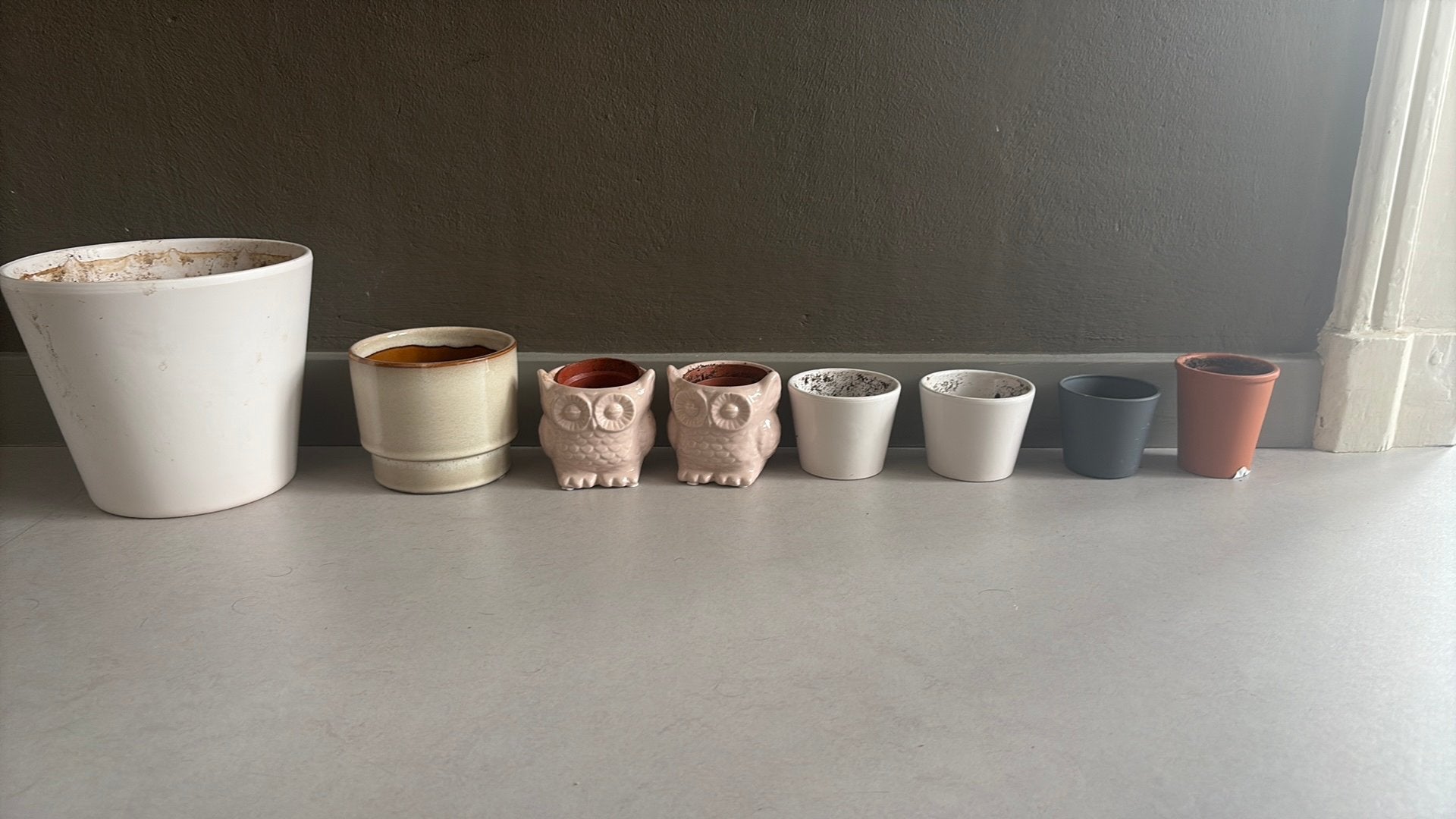 Miscallaneous Planter Pots 6cm-15cm, Ophalen, Rond, Zo goed als nieuw, Aardewerk