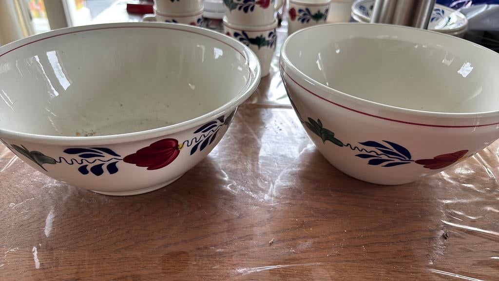 Boerenbont grote schalen, Huis en Inrichting, Keuken | Servies, Ophalen, Aardewerk, Boerenbont, Schaal of Schalen