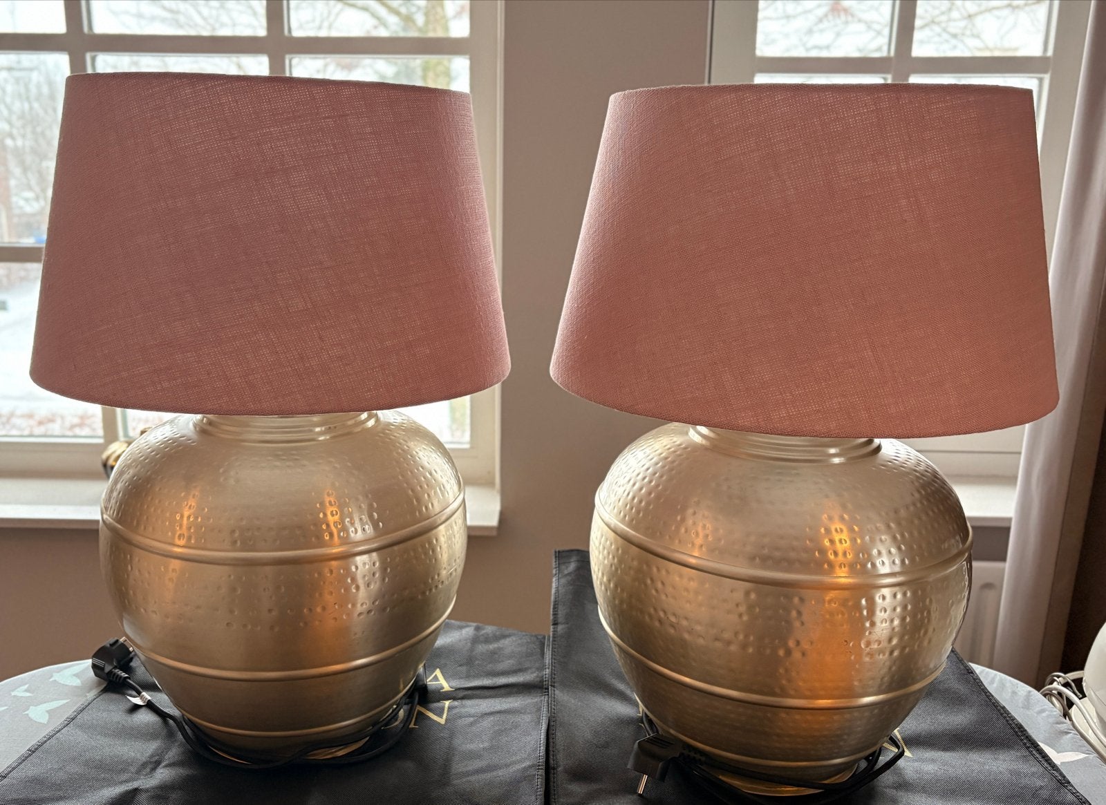 Set van 2 Riviera Maison roze kappen zo goed als nieuw, Ophalen, Goud, Riviera Maison, Zo goed als nieuw