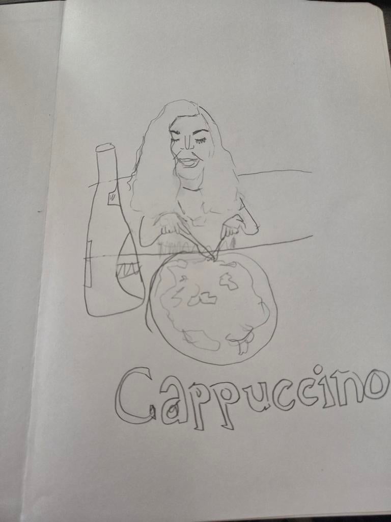 Tekening cappuccino, Ophalen of Verzenden