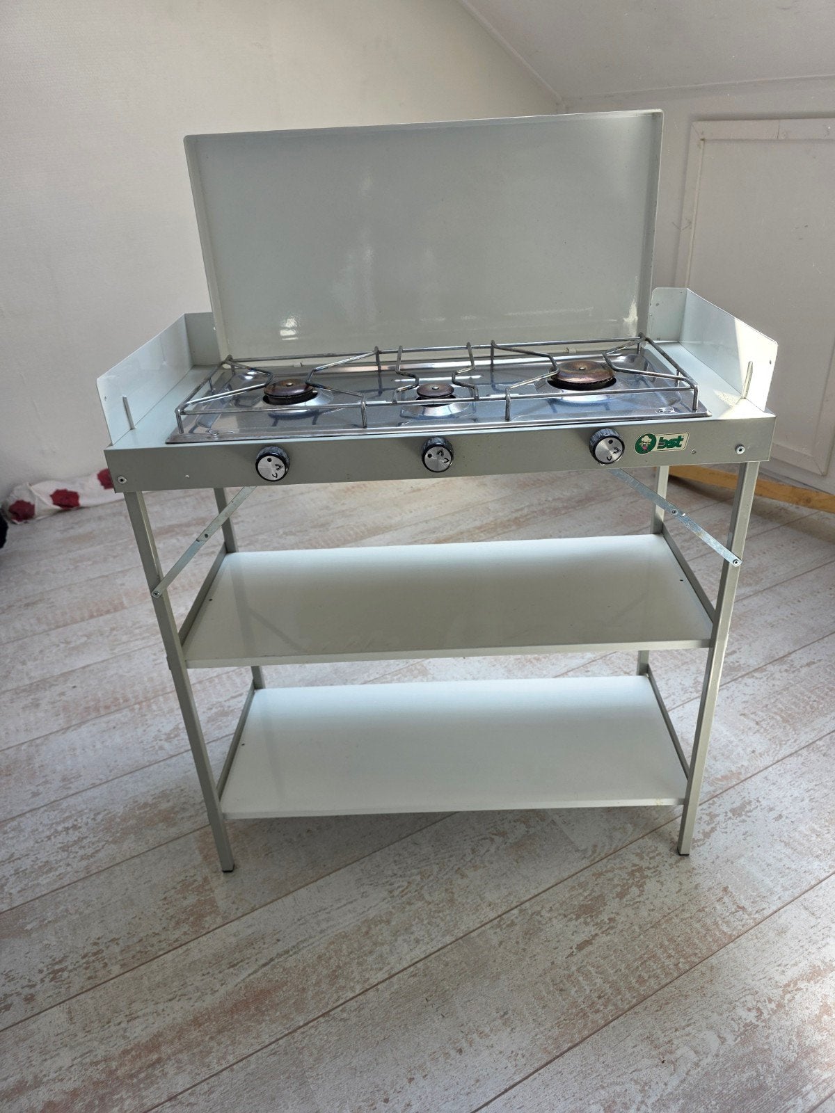 Camping gaskooktafel - uitklapbaar met plankjes, Caravans en Kamperen, Ophalen of Verzenden, Zo goed als nieuw