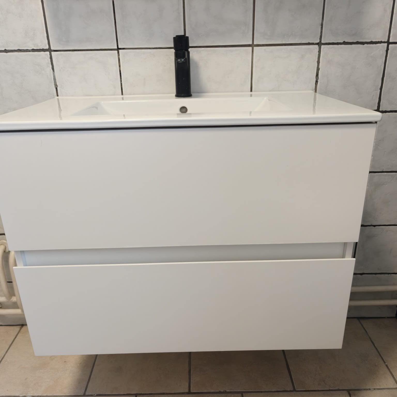 Badkamermeubelset: Wastafelmeubel met spiegelkast, Huis en Inrichting, Badkamer | Badkamermeubels, Ophalen, 50 tot 100 cm, Minder dan 100 cm