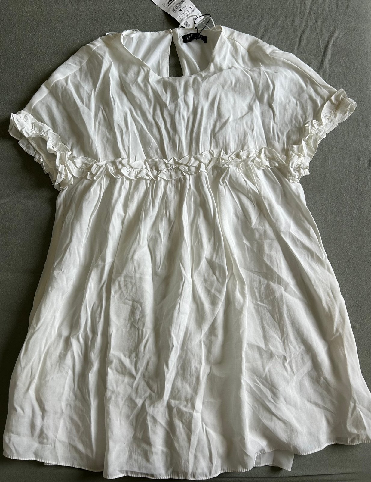 Nieuw! Zara TRF Witte korte Jurk Maat L Nieuw met kaartje, Kleding | Dames, Jurken, Verzenden, Wit, Maat 42/44 (L), Nieuw