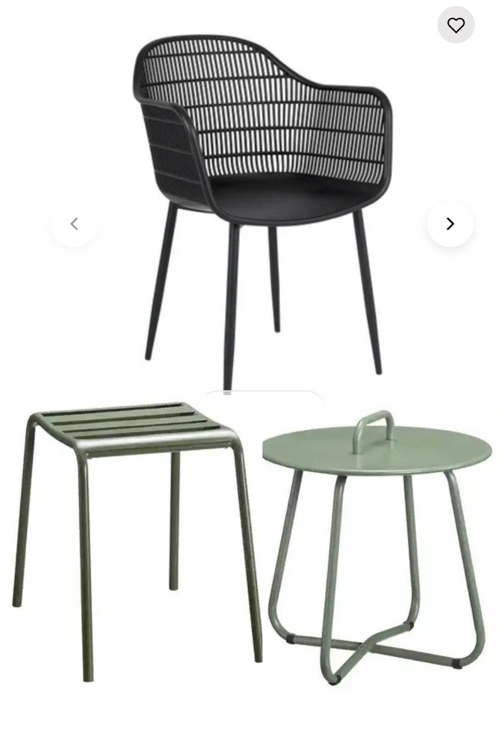 Tuinstoel Elisa / bijzettafel napels / kruk napels buiten, Tuin en Terras, Ophalen, Gebruikt, Kunststof