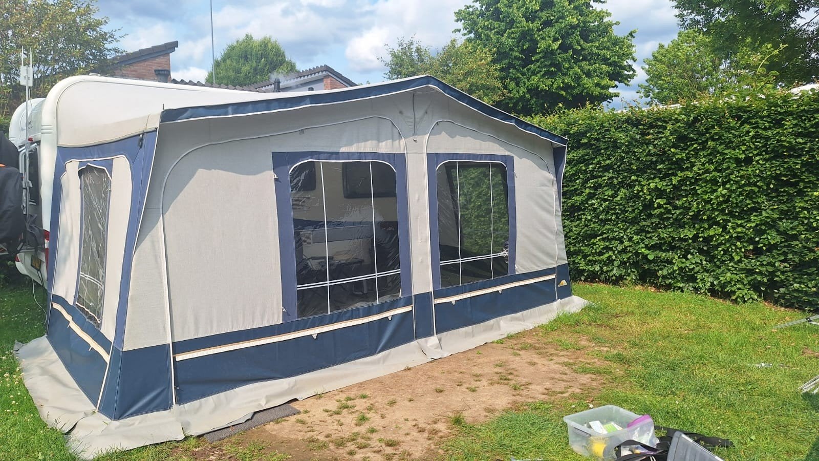 Gebruikte voortent voor caravan, compleet, Ophalen, Gebruikt